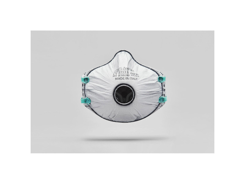 BLS 031 FFP3 szelepes, aktív szenes Dolomit légzésvédő maszk hegesztett pánttal (10 db)