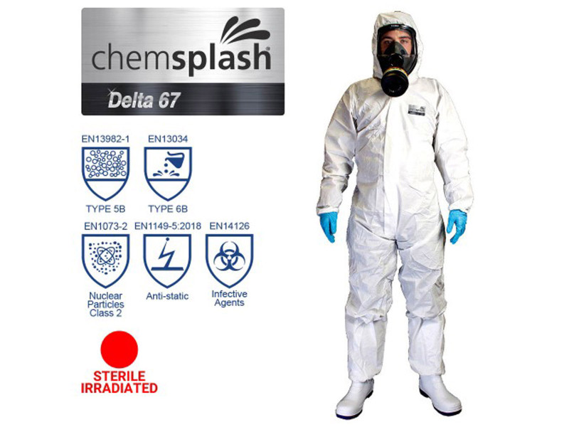 Chemsplash Delta 67 steril overál 5B/6B