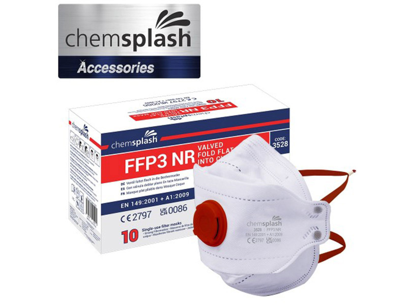 Chemsplash FFP3 összehajtható szelepes maszk (10db)