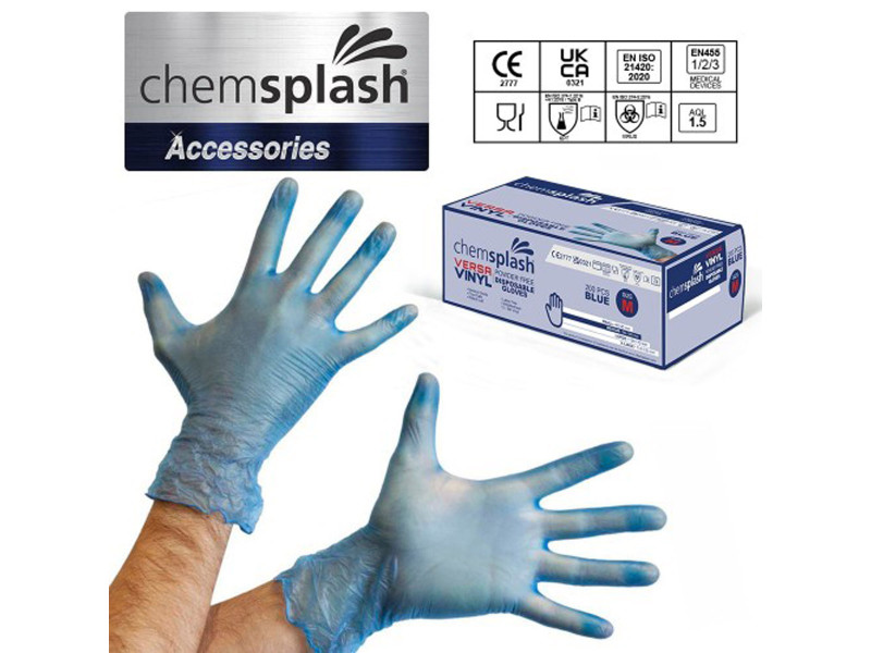 Chemsplash Versa egyszerhasználatos púdermentes vinyl kesztyű (200db)