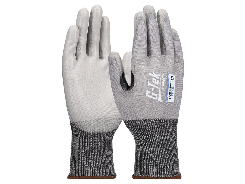 G-TEK Typhan DX5 HPPE kötött, PU tenyérmártott munkavédelmi kesztyű