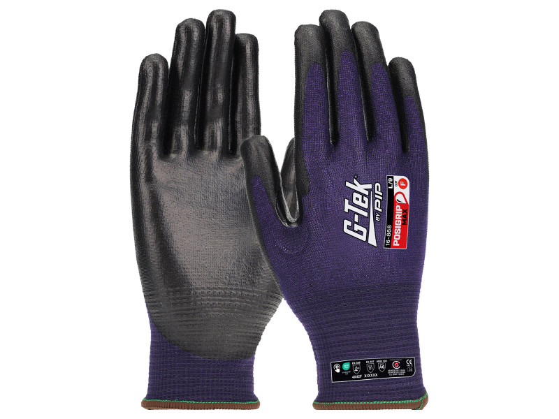 G-TEK PosiGrip MAX 18G kötött, HPPE/nylon/spandex, PosiGripMax tenyérmártott munkavédelmi kesztyű