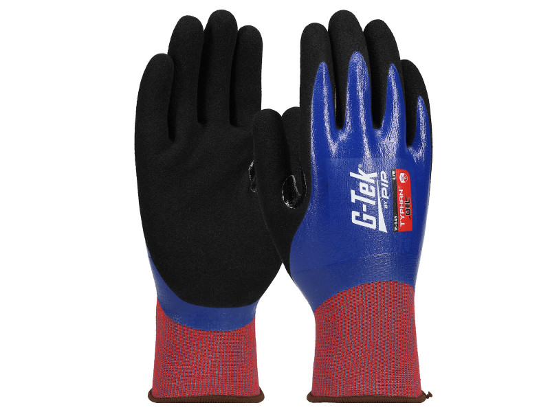 G-TEK Typhan OIL XREY/nylon/spandex kötött, nitril tenyérmártott munkavédelmi kesztyű