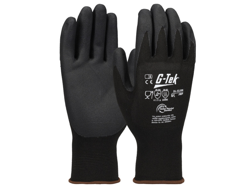 G-TEK 3RX 15G újrahasznosított poliészter/spandex, nitril tenyérmártott munkavédelmi kesztyű