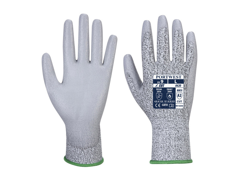 A620 - PU tenyérmártott vágásbiztos kesztyű, Cut 3
