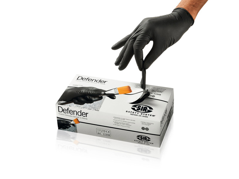 Sir Safety System Defender, nitril egyszerhasználatos kesztyű - 100db/doboz