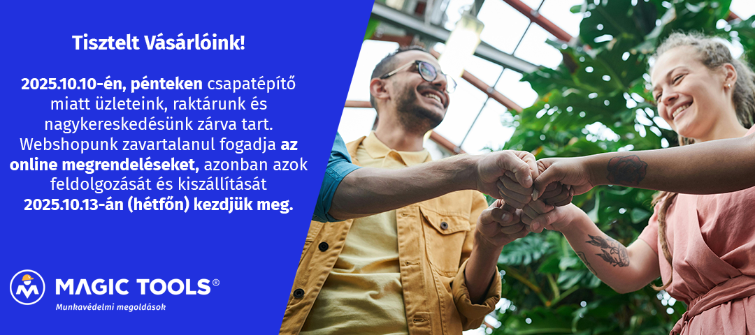 2025.10.10.  - Nagykereskedésünk és raktárunk zárva tart