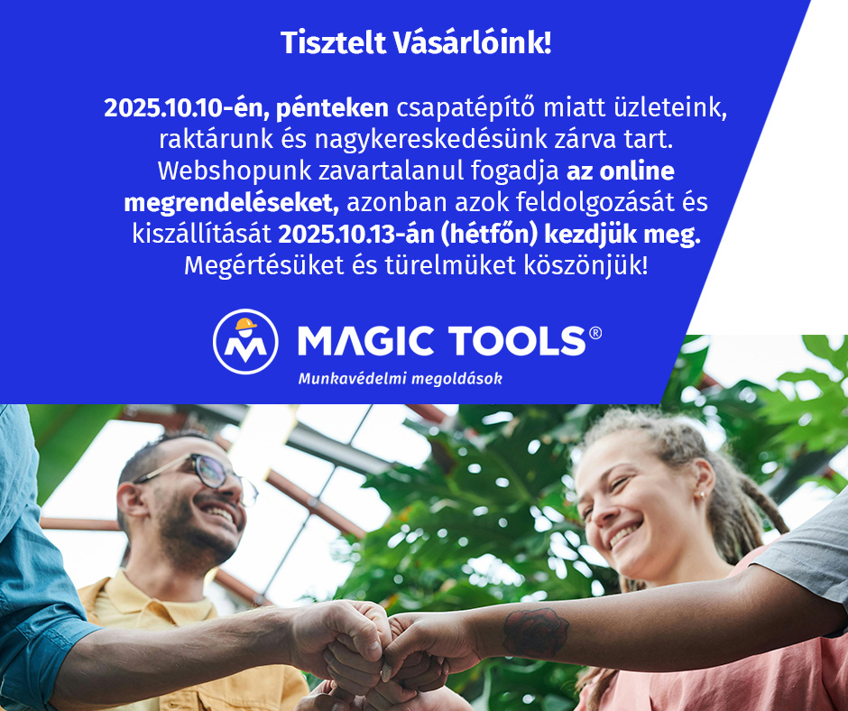 2025.10.10.  - Nagykereskedésünk és raktárunk zárva tart